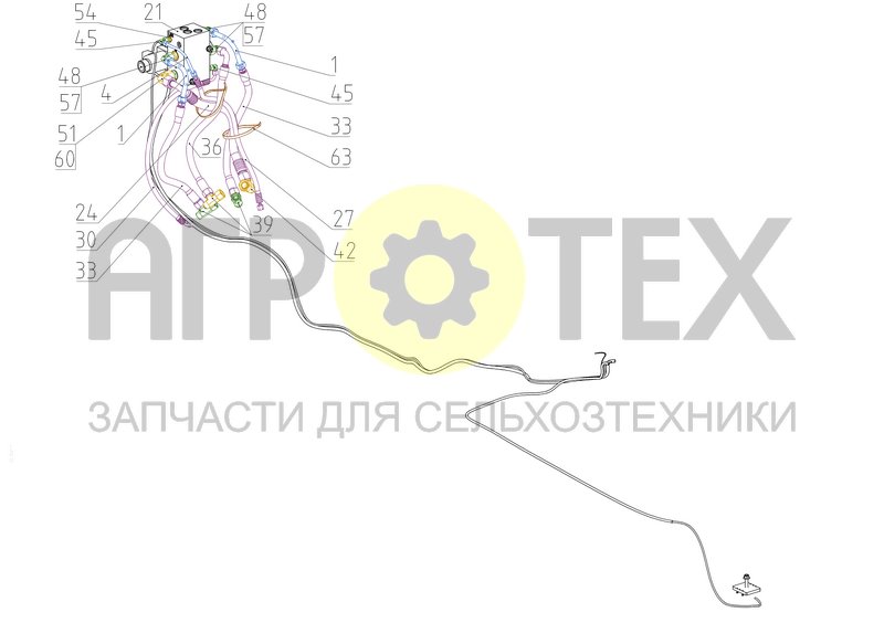 Установка гидравлики автовождения Trimble (3000.46.47.000) (№45 на схеме)